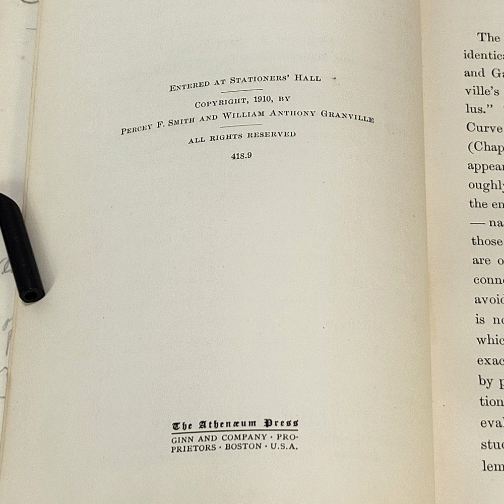 1910 Elementary Analysis Smith Granville Math Book John Kremer Jr - Picture 8 of 16